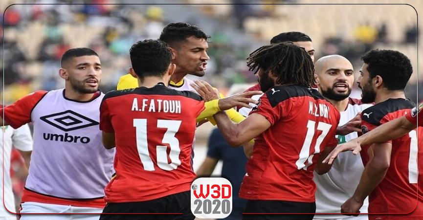صورة من مباراة مصر والمغرب 