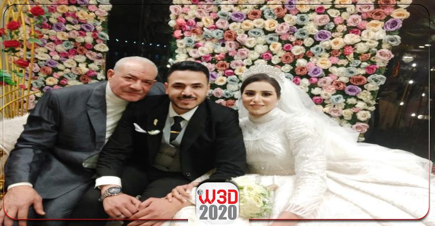 العروسين محمود وإسراء وخال العروس المهندس عصام