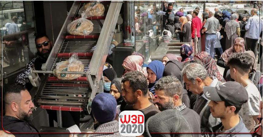 طوابير الخبز في لبنان
