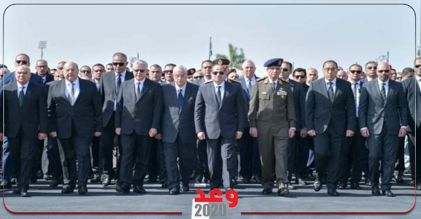 الرئيس السيسي يتقدم جنازة المهندس شريف إسماعيل 